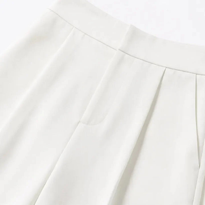 Solene – Stand Collar Wide Leg Culotte Two Piece Set