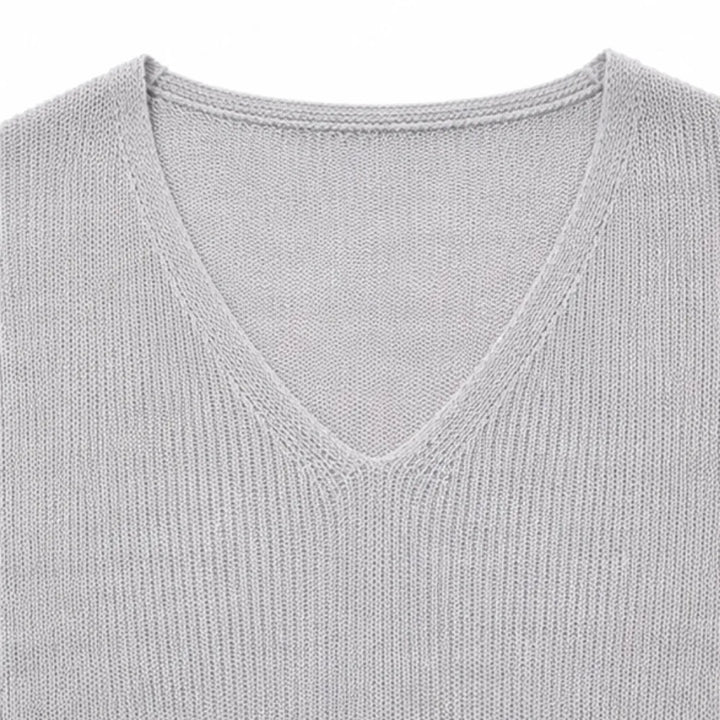 Elowyn – Soft V-Neck Knit Tunic Top for Women, Loose Drape