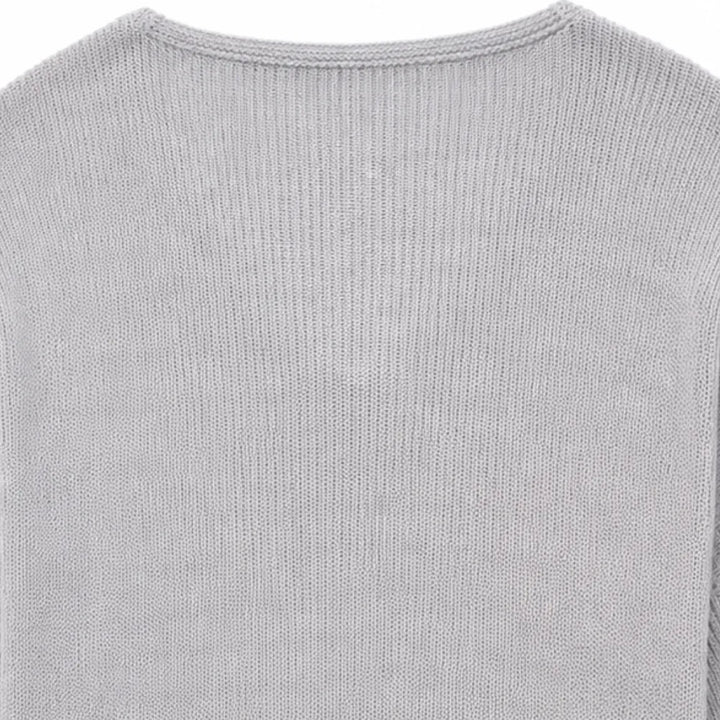 Elowyn – Soft V-Neck Knit Tunic Top for Women, Loose Drape