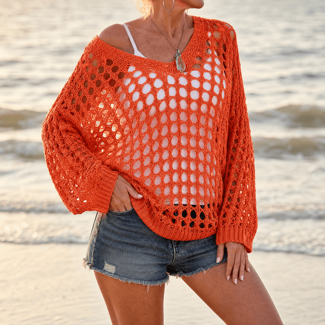 Covena – Women's breezy crochet knit layering top