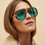 Natalie | Women's Aviator Sunglasses with Double Bridge and Metal Frame