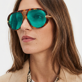 Natalie | Women's Aviator Sunglasses with Double Bridge and Metal Frame