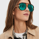 Natalie | Women's Aviator Sunglasses with Double Bridge and Metal Frame