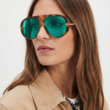 Natalie | Women's Aviator Sunglasses with Double Bridge and Metal Frame
