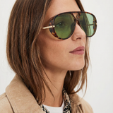 Natalie | Women's Aviator Sunglasses with Double Bridge and Metal Frame
