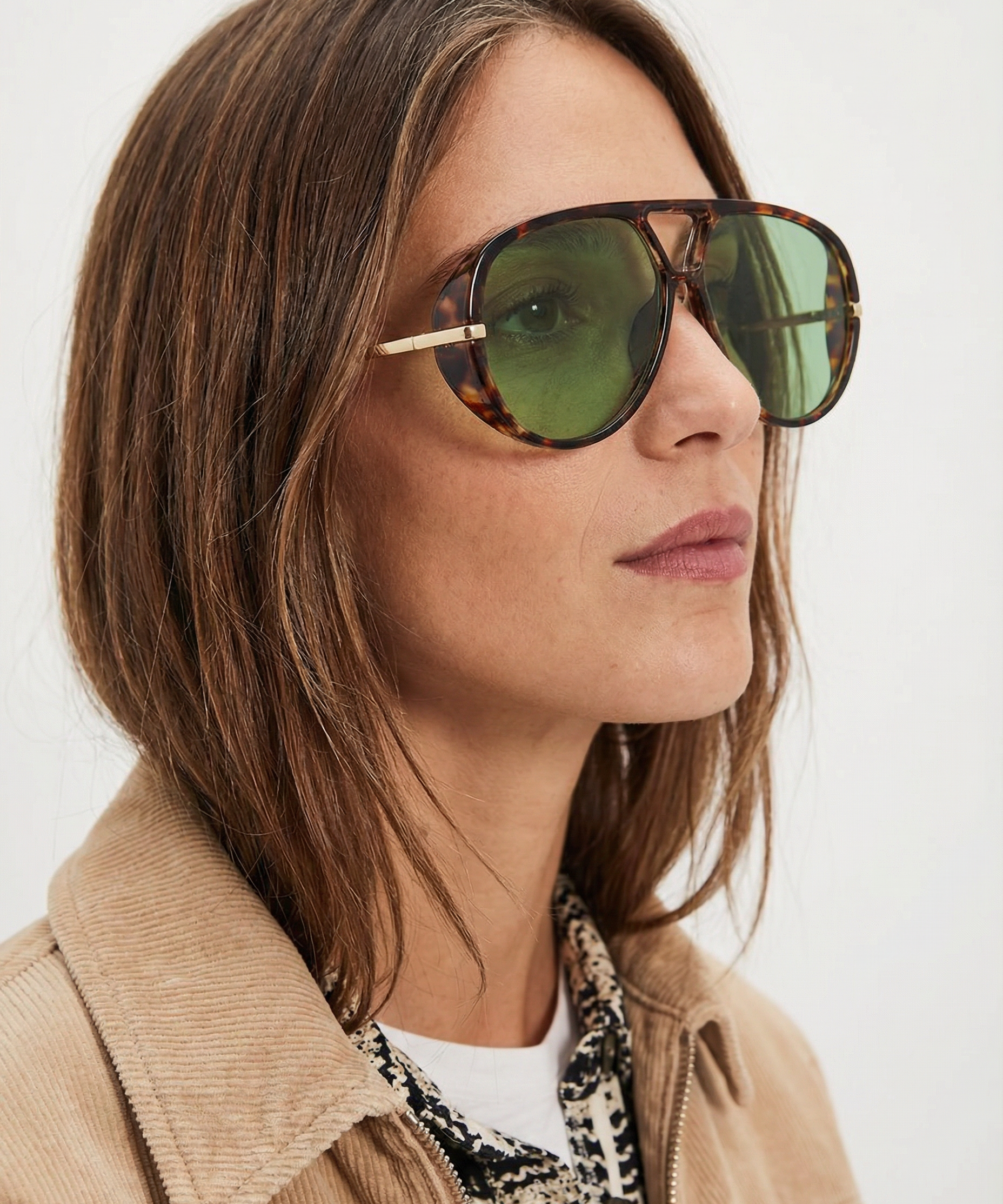 Natalie | Women's Aviator Sunglasses with Double Bridge and Metal Frame