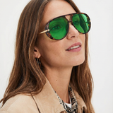 Natalie | Women's Aviator Sunglasses with Double Bridge and Metal Frame