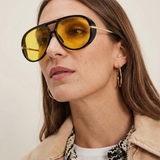 Natalie | Women's Aviator Sunglasses with Double Bridge and Metal Frame