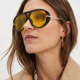 Natalie | Women's Aviator Sunglasses with Double Bridge and Metal Frame