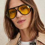 Natalie | Women's Aviator Sunglasses with Double Bridge and Metal Frame