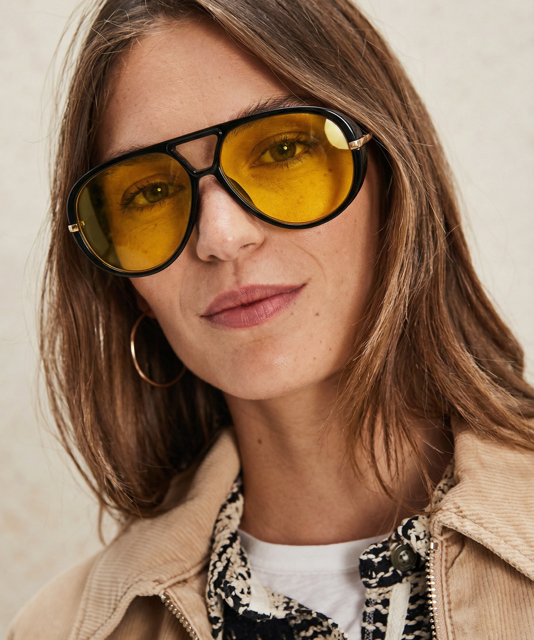 Natalie | Women's Aviator Sunglasses with Double Bridge and Metal Frame