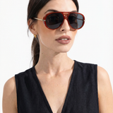 Natalie | Women's Aviator Sunglasses with Double Bridge and Metal Frame