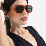 Natalie | Women's Aviator Sunglasses with Double Bridge and Metal Frame