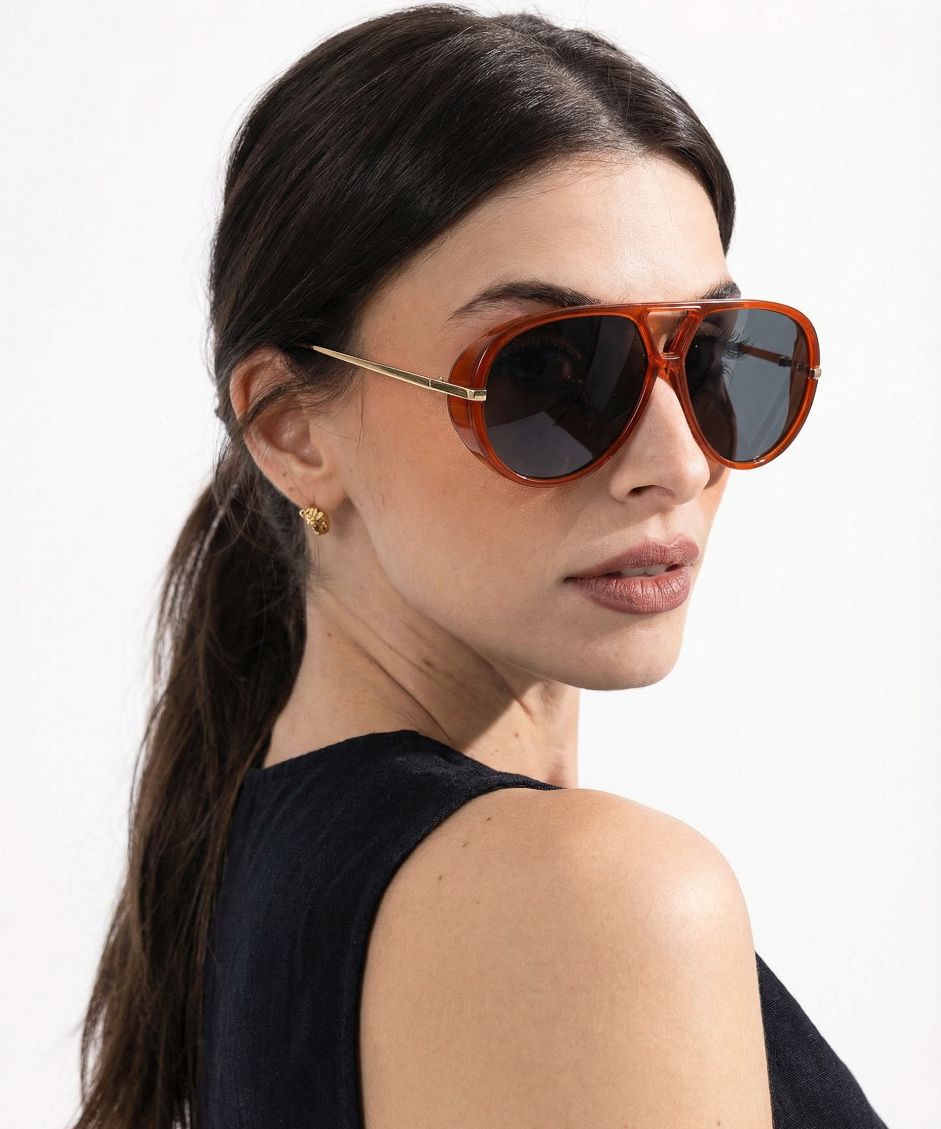 Natalie | Women's Aviator Sunglasses with Double Bridge and Metal Frame