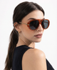 Natalie | Women's Aviator Sunglasses with Double Bridge and Metal Frame