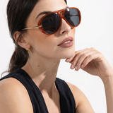 Natalie | Women's Aviator Sunglasses with Double Bridge and Metal Frame