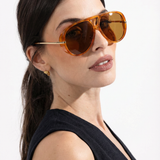 Natalie | Women's Aviator Sunglasses with Double Bridge and Metal Frame