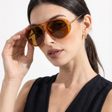 Natalie | Women's Aviator Sunglasses with Double Bridge and Metal Frame