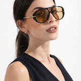 Natalie | Women's Aviator Sunglasses with Double Bridge and Metal Frame