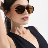 Natalie | Women's Aviator Sunglasses with Double Bridge and Metal Frame