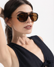 Natalie | Women's Aviator Sunglasses with Double Bridge and Metal Frame