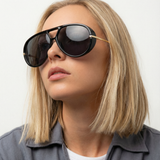Natalie | Women's Aviator Sunglasses with Double Bridge and Metal Frame