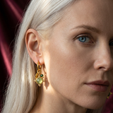 Celeste | Women's Hoop Earrings with Stone Charm and Hinged Closure