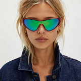 Elise | Women's Sunglasses with Metal Frame and Shield Silhouette