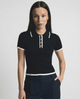 Linea | Women Polo Top With Cotton Contrast Trim