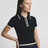 Linea | Women Polo Top With Cotton Contrast Trim
