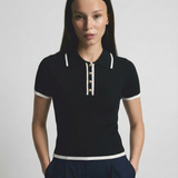 Linea | Women Polo Top With Cotton Contrast Trim