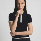 Linea | Women Polo Top With Cotton Contrast Trim