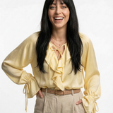Liora | Women Blouse With Drawstring Sleeve Detail