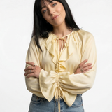 Liora | Women Blouse With Drawstring Sleeve Detail