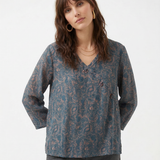 Kaien | Women Blouse with Linen and Wrap Style Relaxed Sleeve