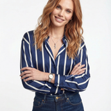 Maren | Women Blouse With Satin Stripe Design