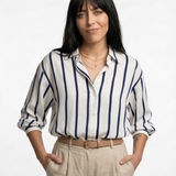 Maren | Women Blouse With Satin Stripe Design