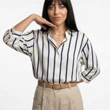 Maren | Women Blouse With Satin Stripe Design
