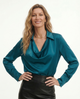 Avery | Women Top With DrapedCowl PolyesterSilk