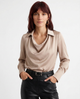 Avery | Women Top With DrapedCowl PolyesterSilk