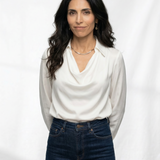 Avery | Women Top With DrapedCowl PolyesterSilk