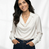 Avery | Women Top With DrapedCowl PolyesterSilk