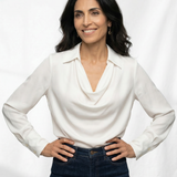 Avery | Women Top With DrapedCowl PolyesterSilk