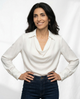 Avery | Women Top With DrapedCowl PolyesterSilk