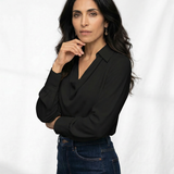 Avery | Women Top With DrapedCowl PolyesterSilk