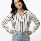 Penelope | Women Shirt With Striped Button Up