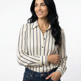 Penelope | Women Shirt With Striped Button Up