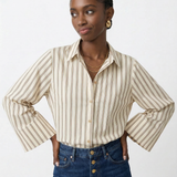 Penelope | Women Shirt With Striped Button Up