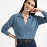 Roma | Women Polo Sweater With Cotton Relaxed Fit