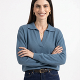 Roma | Women Polo Sweater With Cotton Relaxed Fit